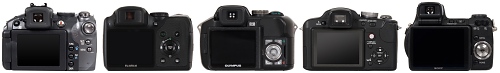 Canon PowerShot S5 IS vs. Fujifilm FinePix S8000fd vs. Olympus SP-560UZ vs. Panasonic DMC-FZ18 vs. Sony DSC-H9