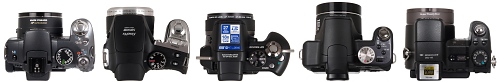 Canon PowerShot S5 IS vs. Fujifilm FinePix S8000fd vs. Olympus SP-560UZ vs. Panasonic DMC-FZ18 vs. Sony DSC-H9
